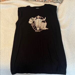 Women’s Maurice’s Black Sleeveless T-Shirt Dress with Western Skull Graphic
